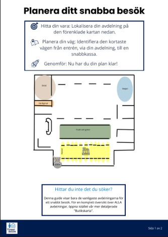 En skärmdump av hur snabbruttskartan ser ut i TryggtBesöks guide.